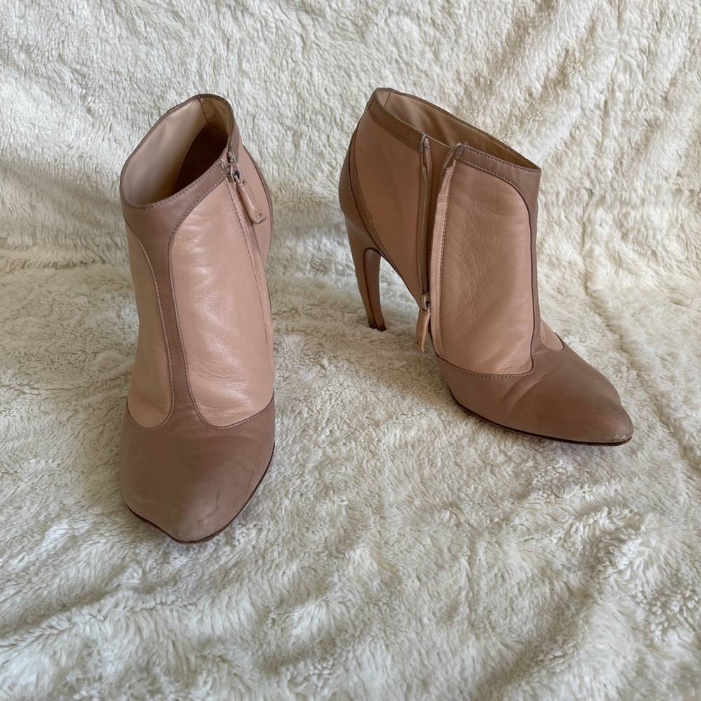 Alexander McQueen Pink Leather Ankle Boots